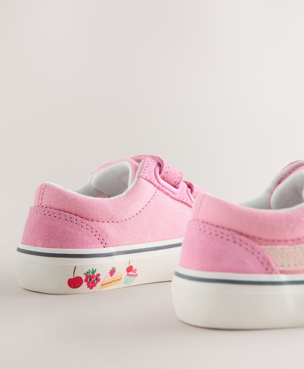 Pink/White Standard Fit (F) Touch Fastening Trainers