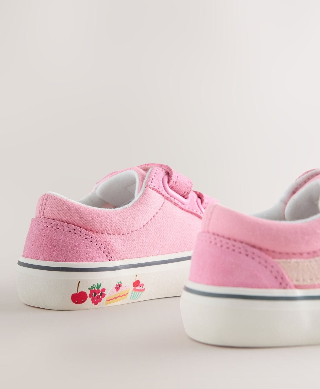 Pink/White Standard Fit (F) Touch Fastening Trainers