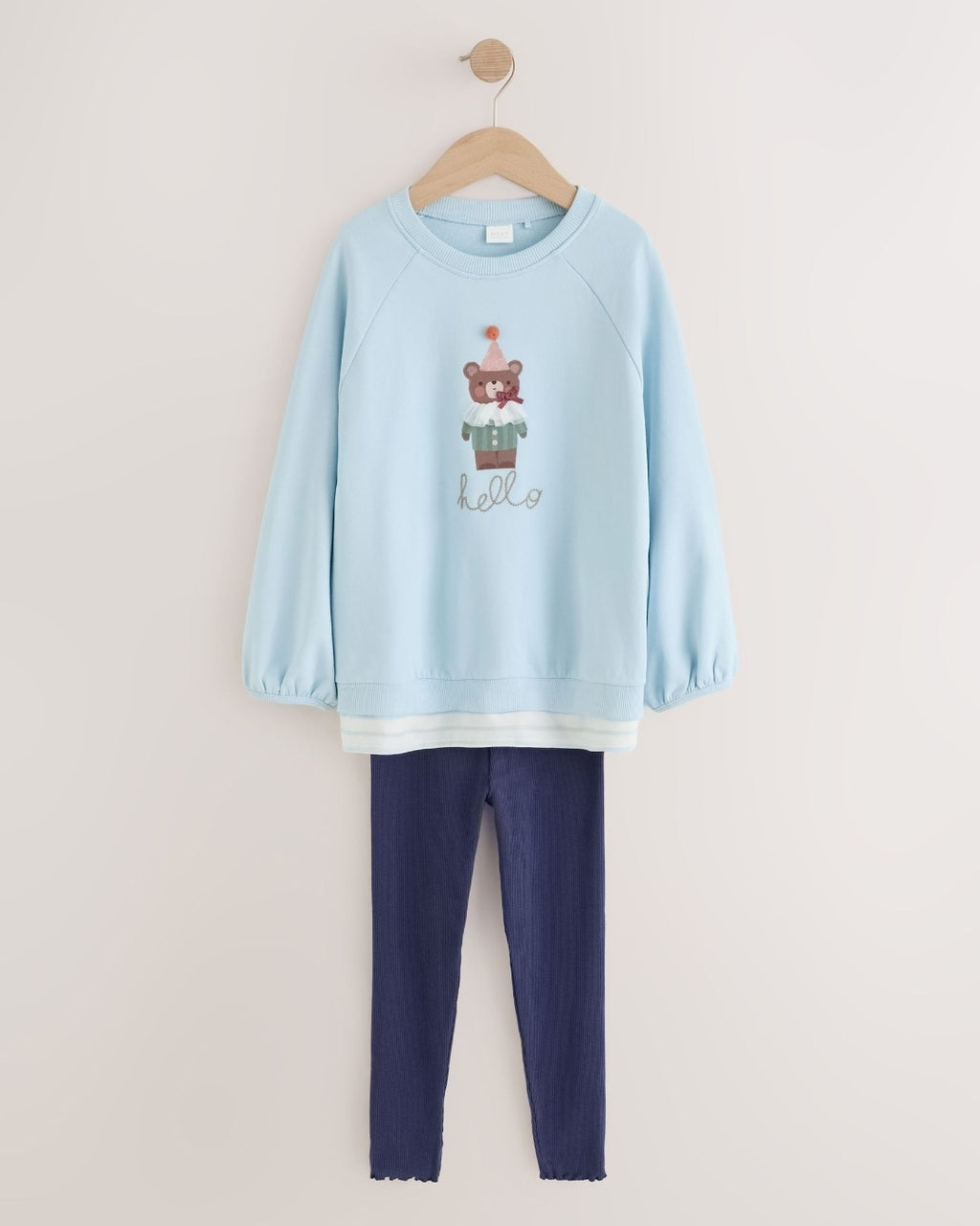 Blue Bear Sweatshirt and Leggings Set