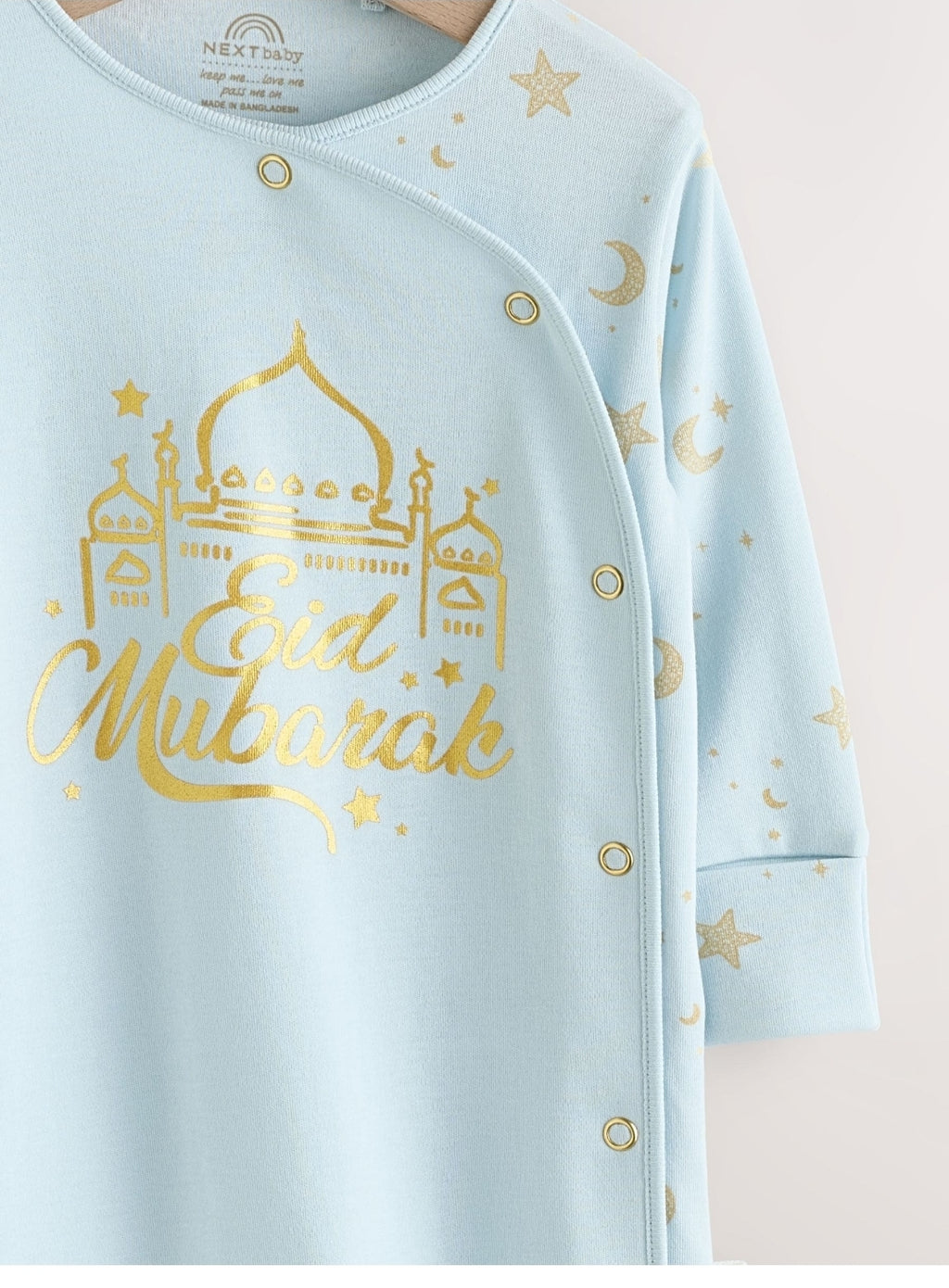 Blue EID Baby Sleepsuit