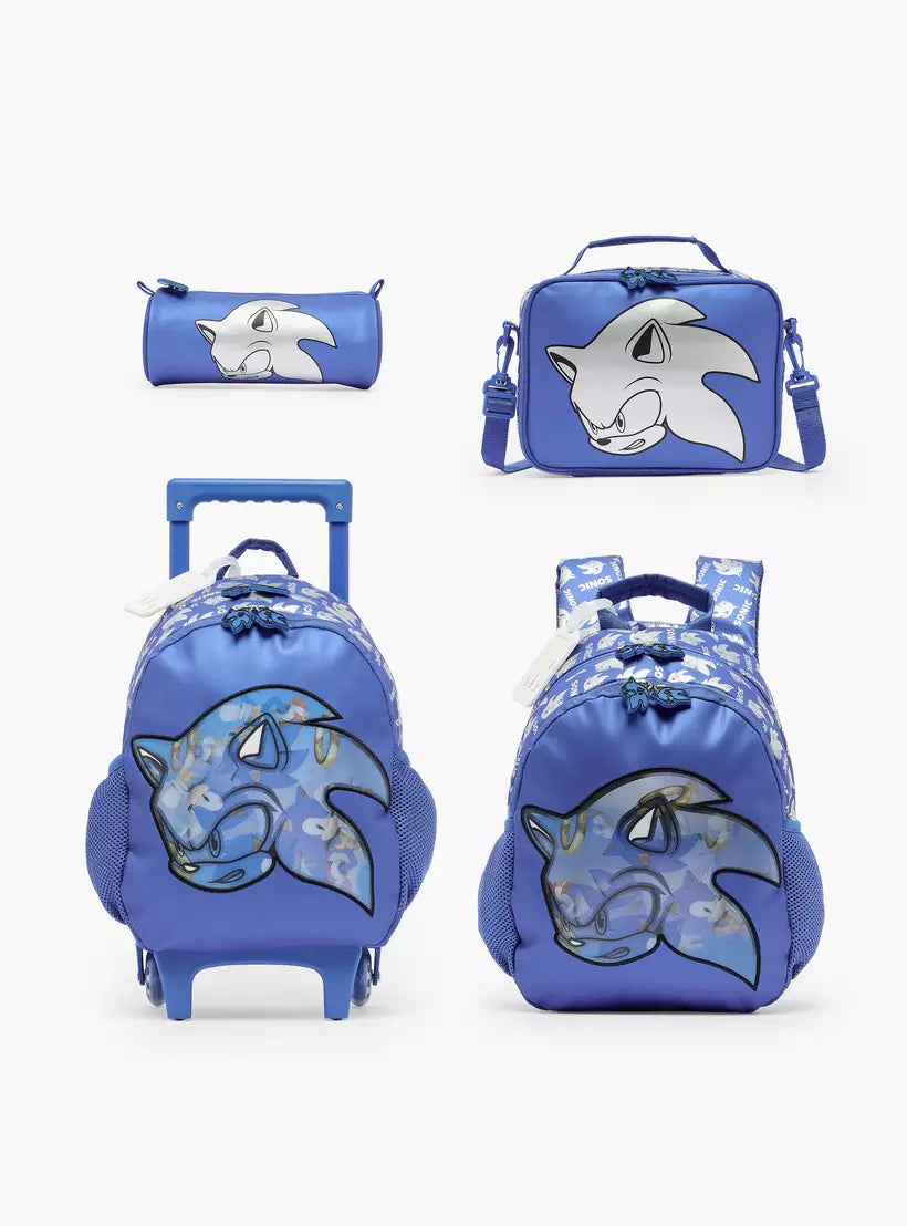 SEGA Sonic Print Backpack for Boys 14 inches