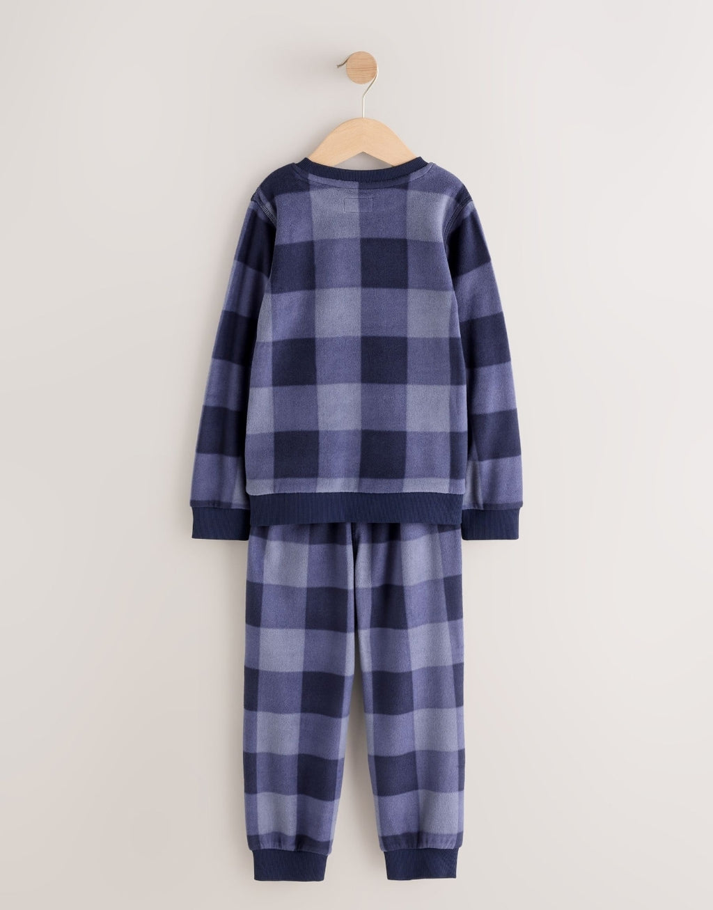 Blue Check Cosy Fleece Pyjamas Set