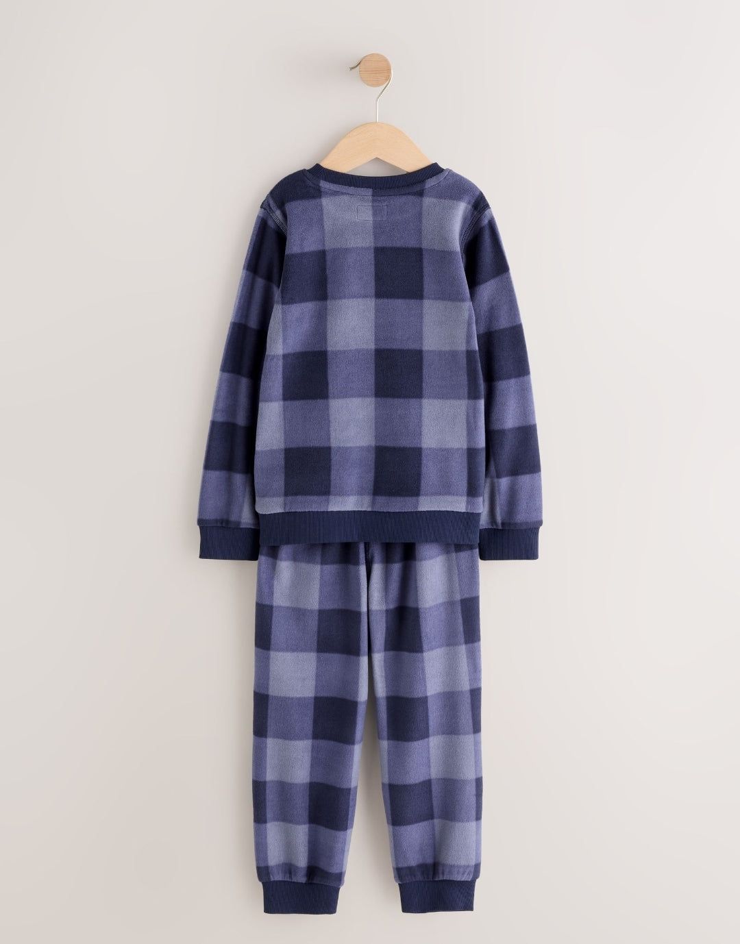 Blue Check Cosy Fleece Pyjamas Set