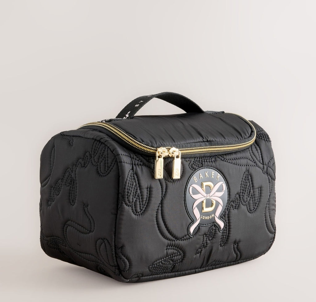 Baker by Ted Baker Black Back to School Childrens Quilted Bow Lunch Bag