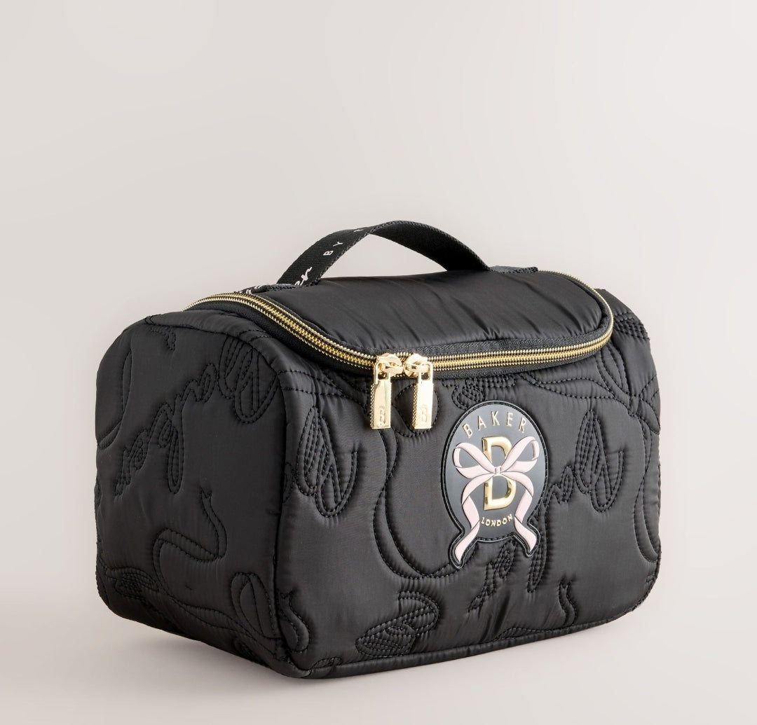 Baker by Ted Baker Black Back to School Childrens Quilted Bow Lunch Bag