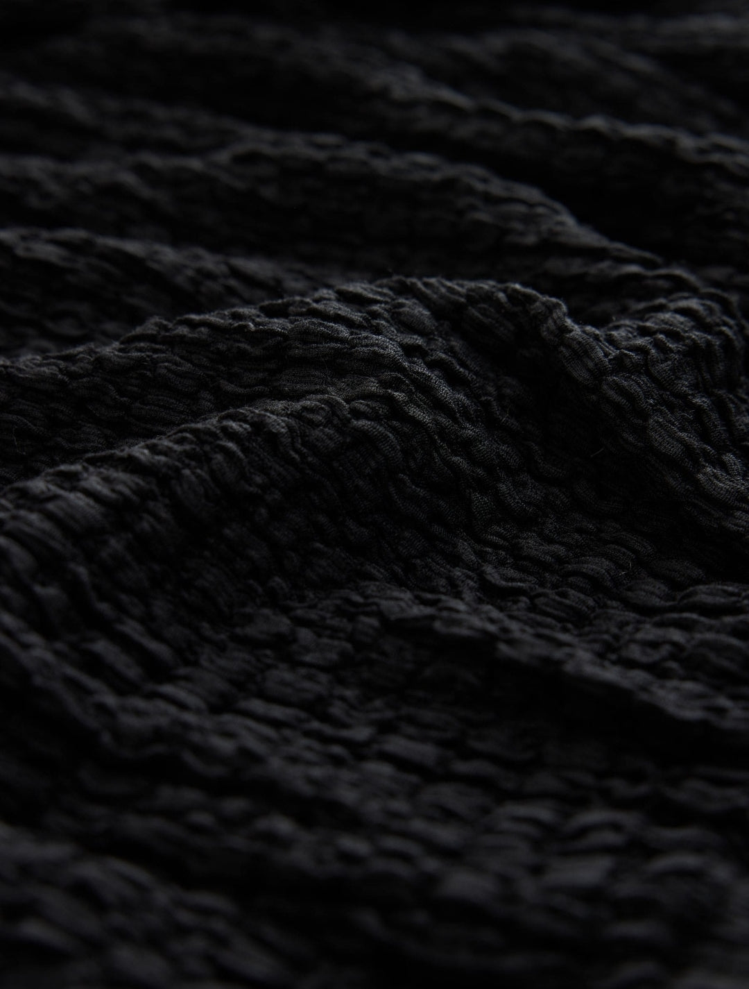 Black Long Sleeve Textured Top