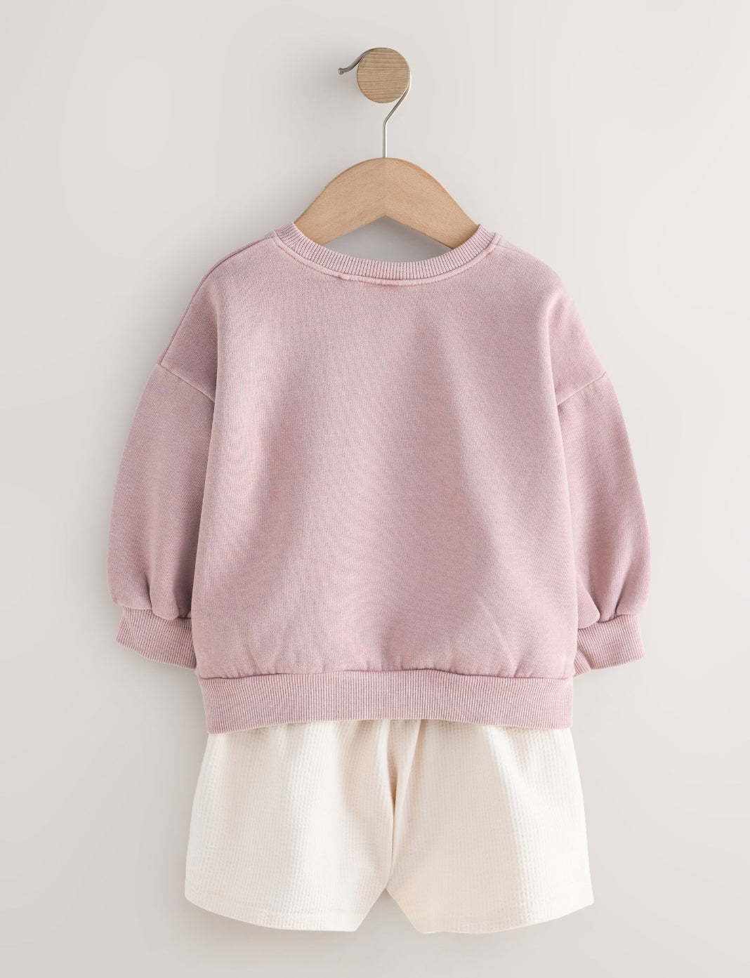 Brown Moon & Sun Crew Neck Sweatshirt & Shorts Set