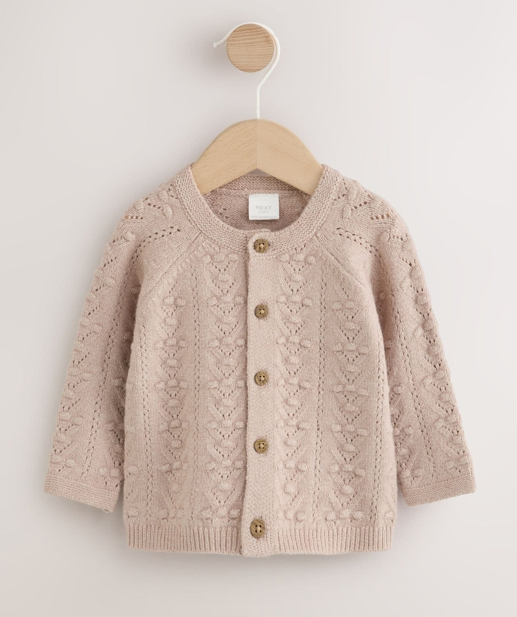 Neutral Stitch Knitted Soft Touch Baby Cardigan