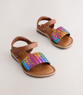 Rainbow Wide Fit (G) Leather Twist 
Sandals with Touch Fastening
