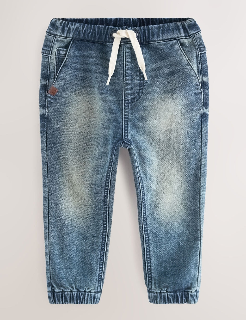 Mid Blue Regular Fit Joggers Jeans With Comfort Stretch