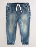 Mid Blue Regular Fit Joggers Jeans With Comfort Stretch