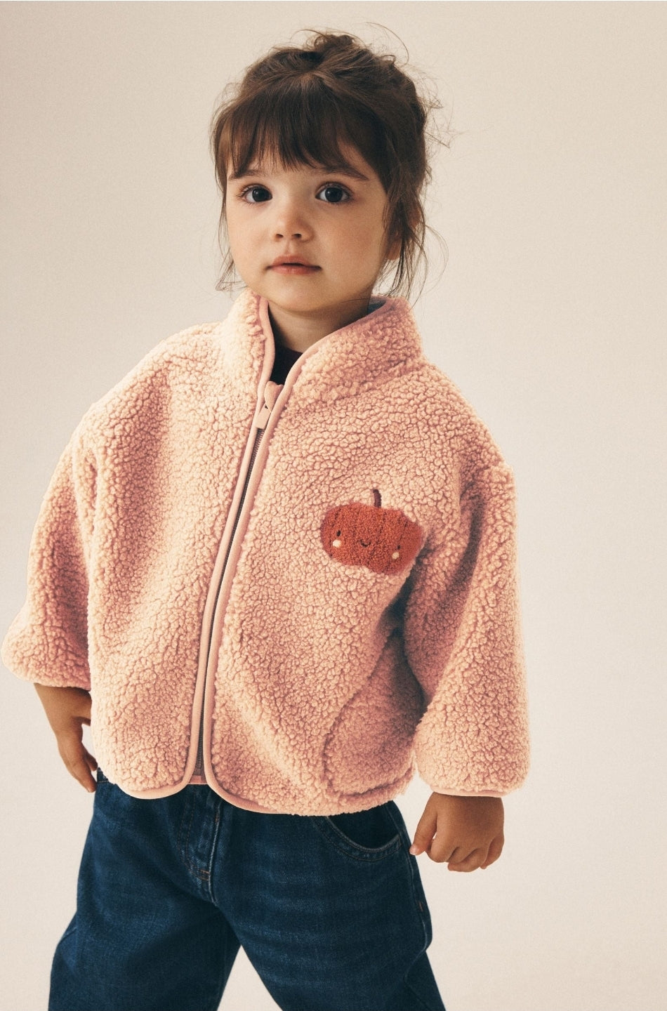 Orange Pumpkin Zip Up Fleece