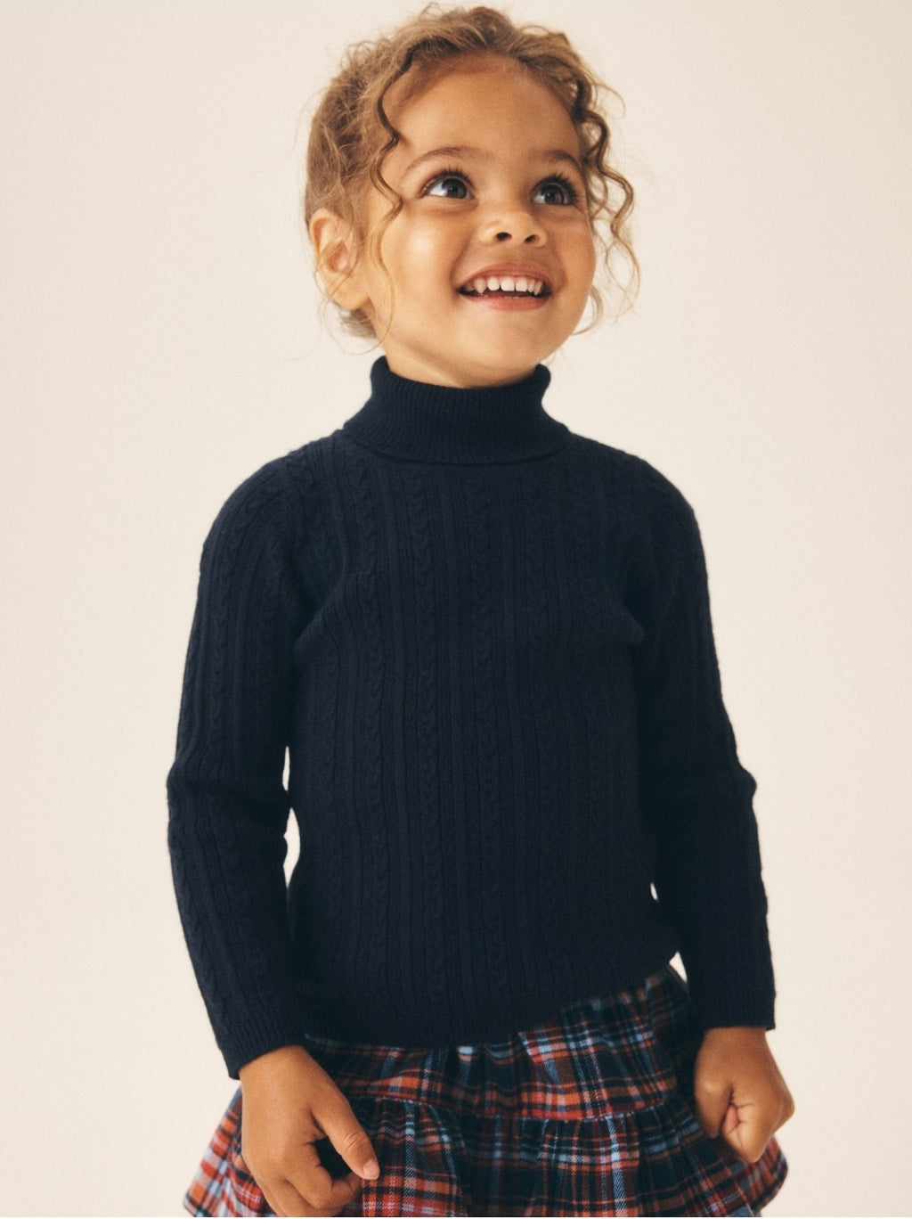 Navy Roll Neck Jumper