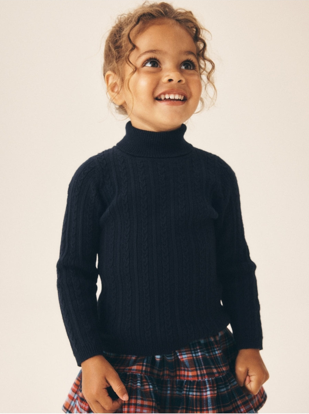 Navy Roll Neck Jumper