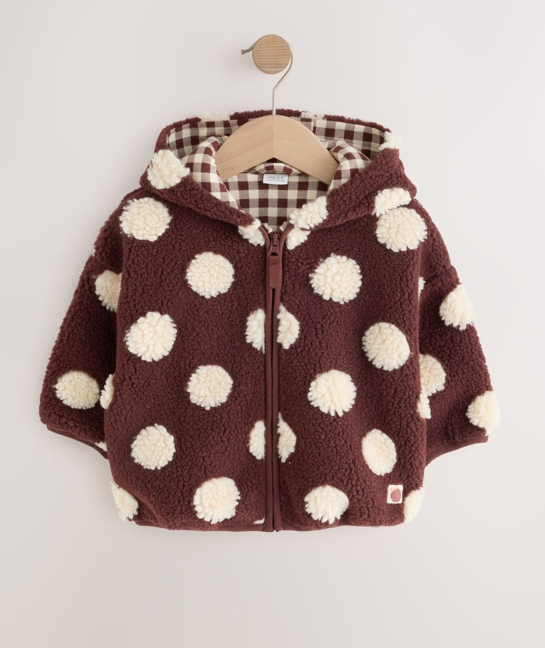 Brown/Ecru Spot Hooded Zip Up
Fleece