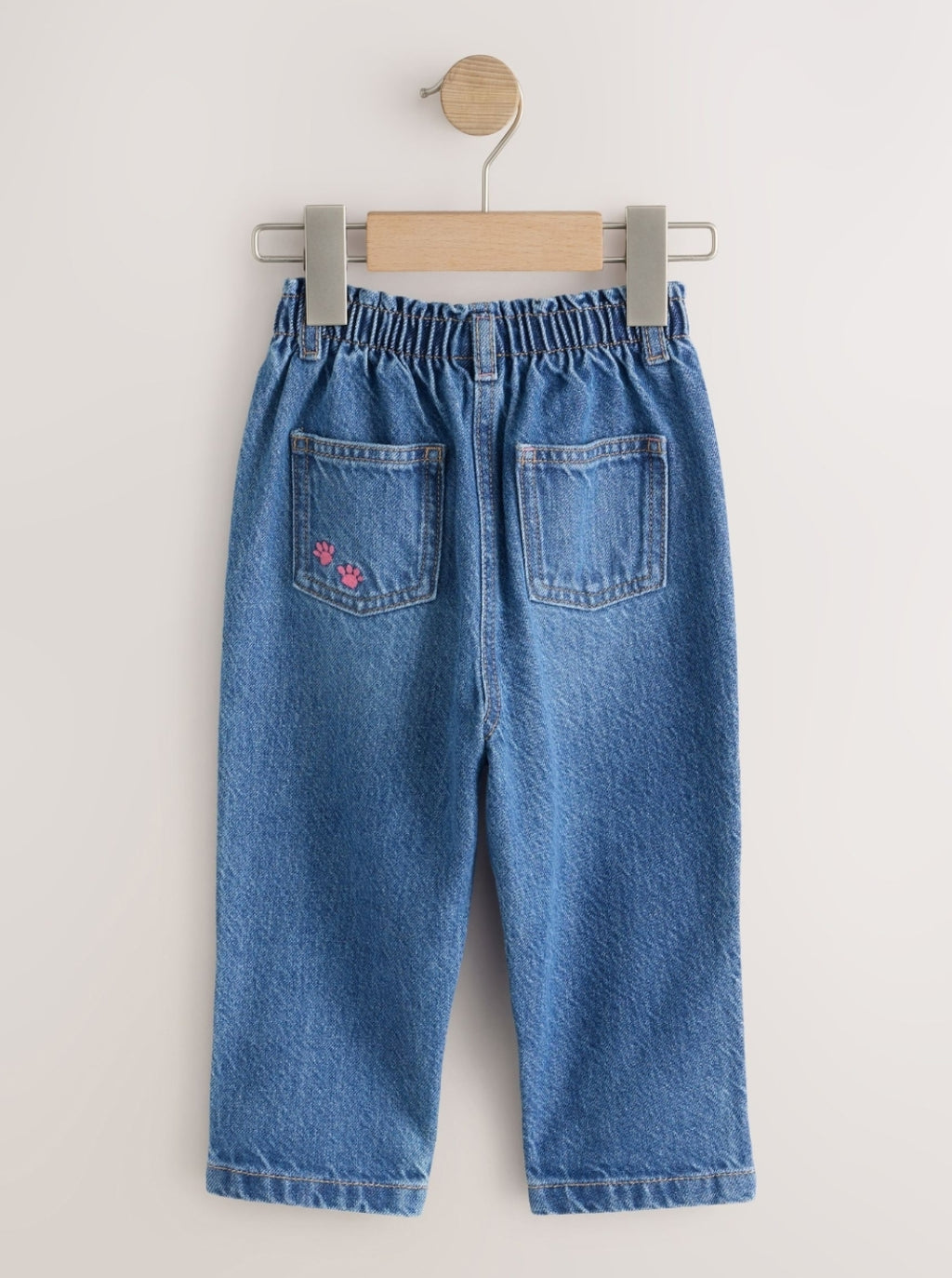 Dog Embroidered Mom Jeans