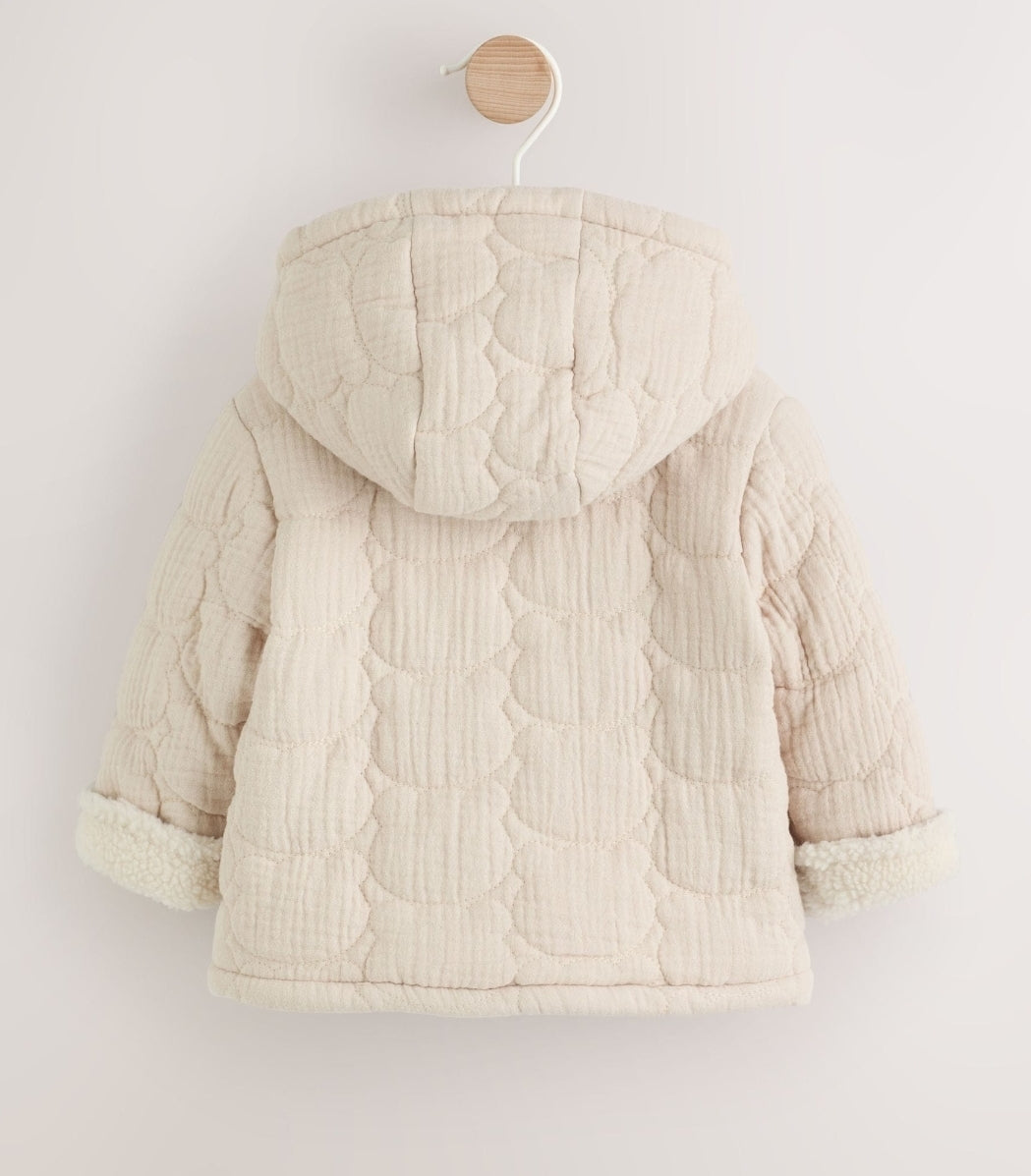 Cream Crinkle Bear Face Quilted
Baby Jacket
