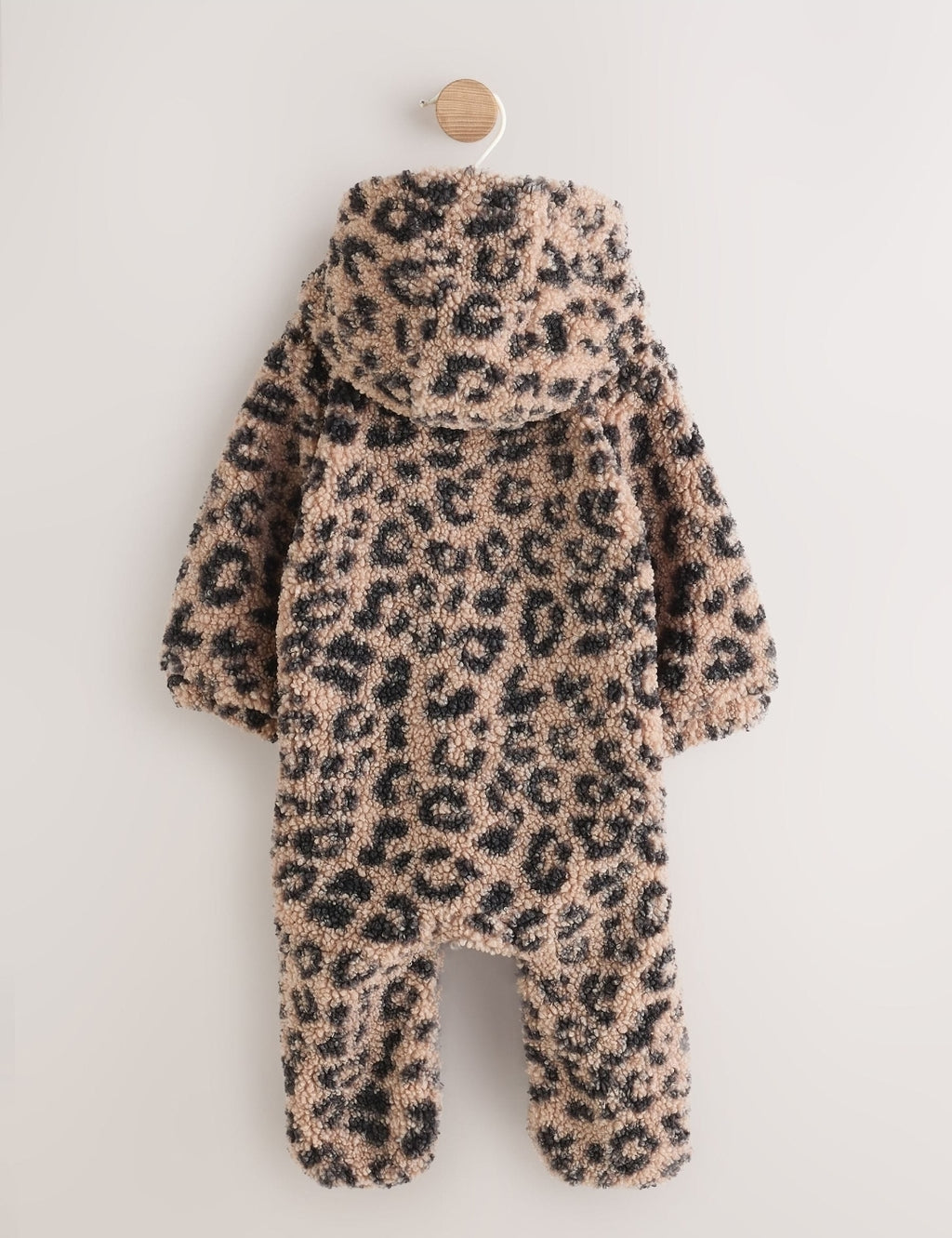 Brown Leopard Borg Hooded Baby