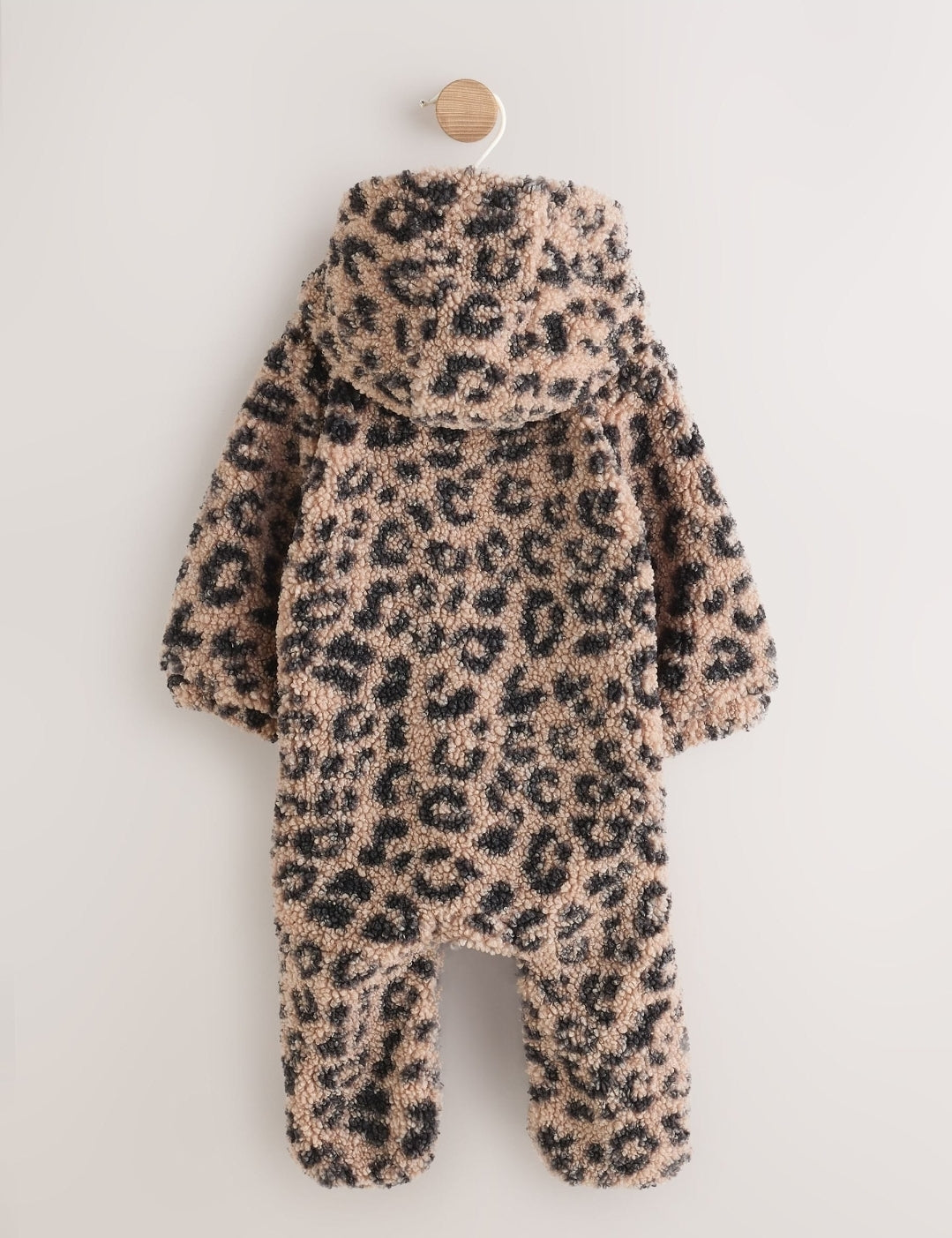 Brown Leopard Borg Hooded Baby