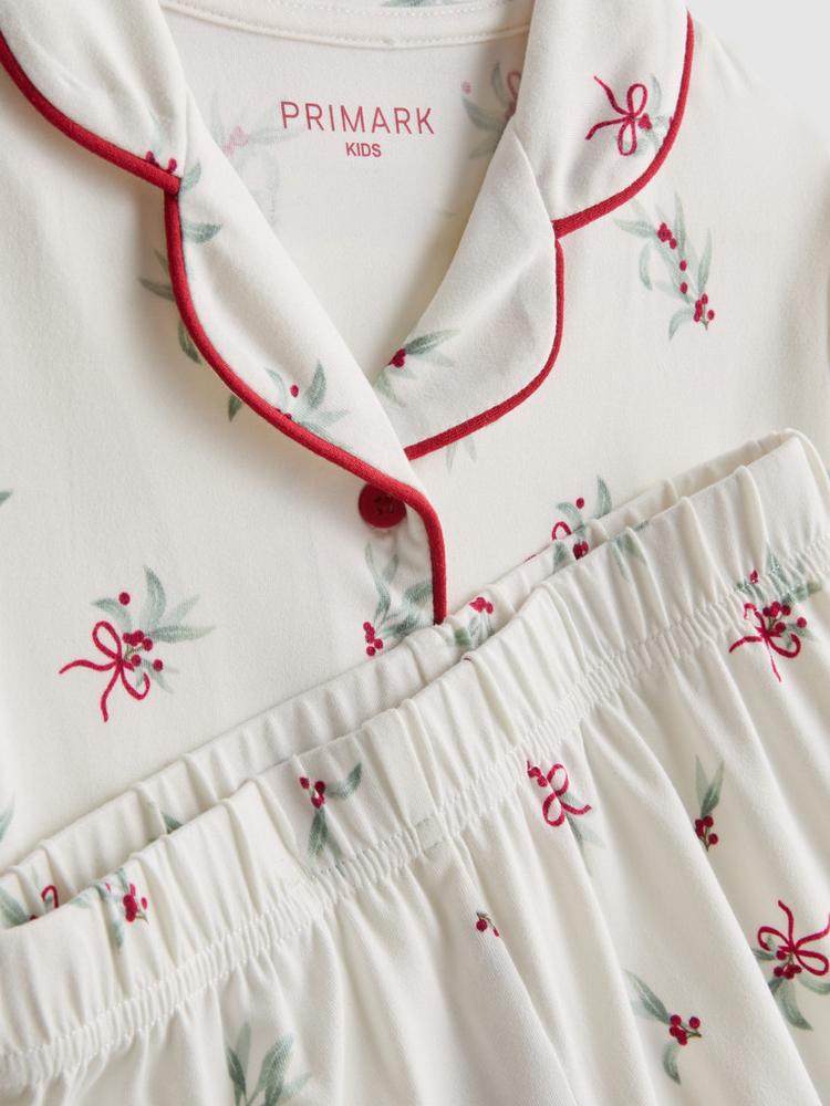 Primark Kids' Christmas Twinning Mistletoe Shirt Pyjamas