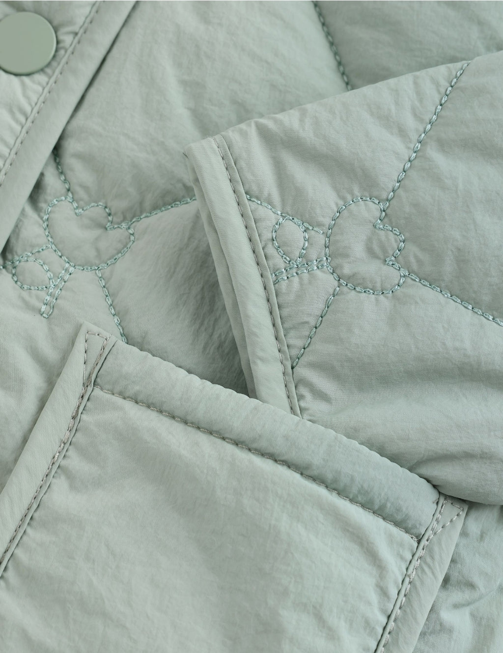 Sage Green Tulip Quilted Nylon
Baby Jacket