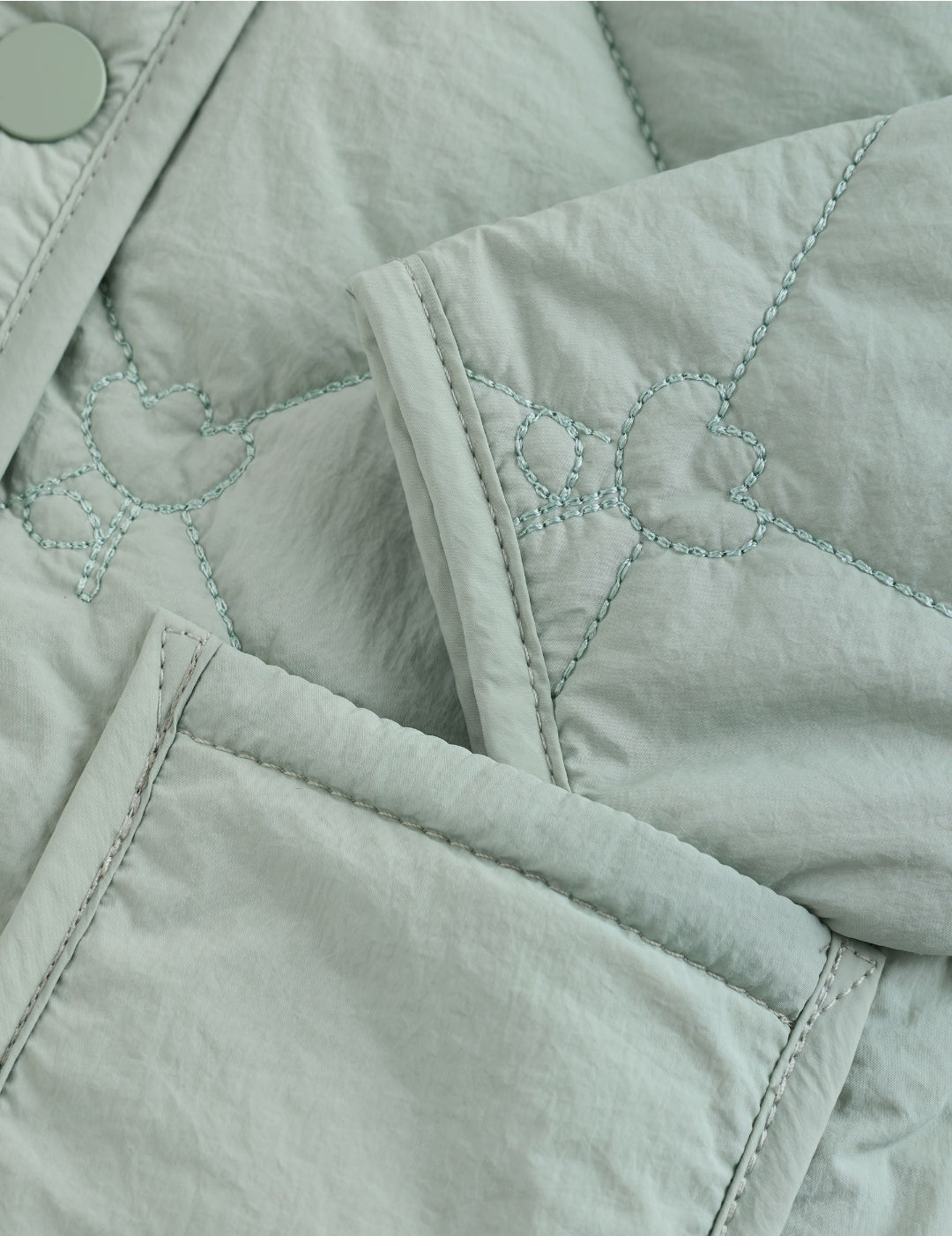 Sage Green Tulip Quilted Nylon
Baby Jacket