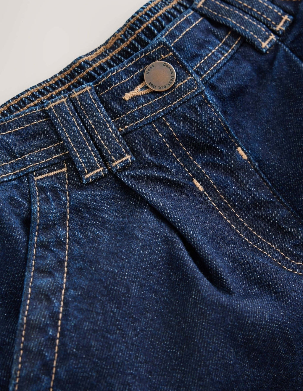 Dark Blue Denim Cargo Barrel Jeans