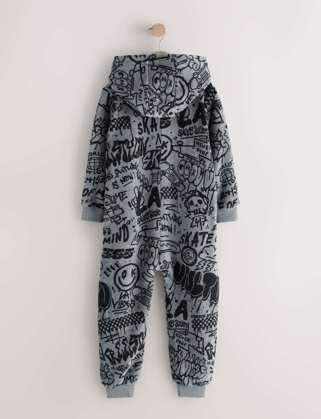 Grey/Black Grafitti Fleece All-In-One