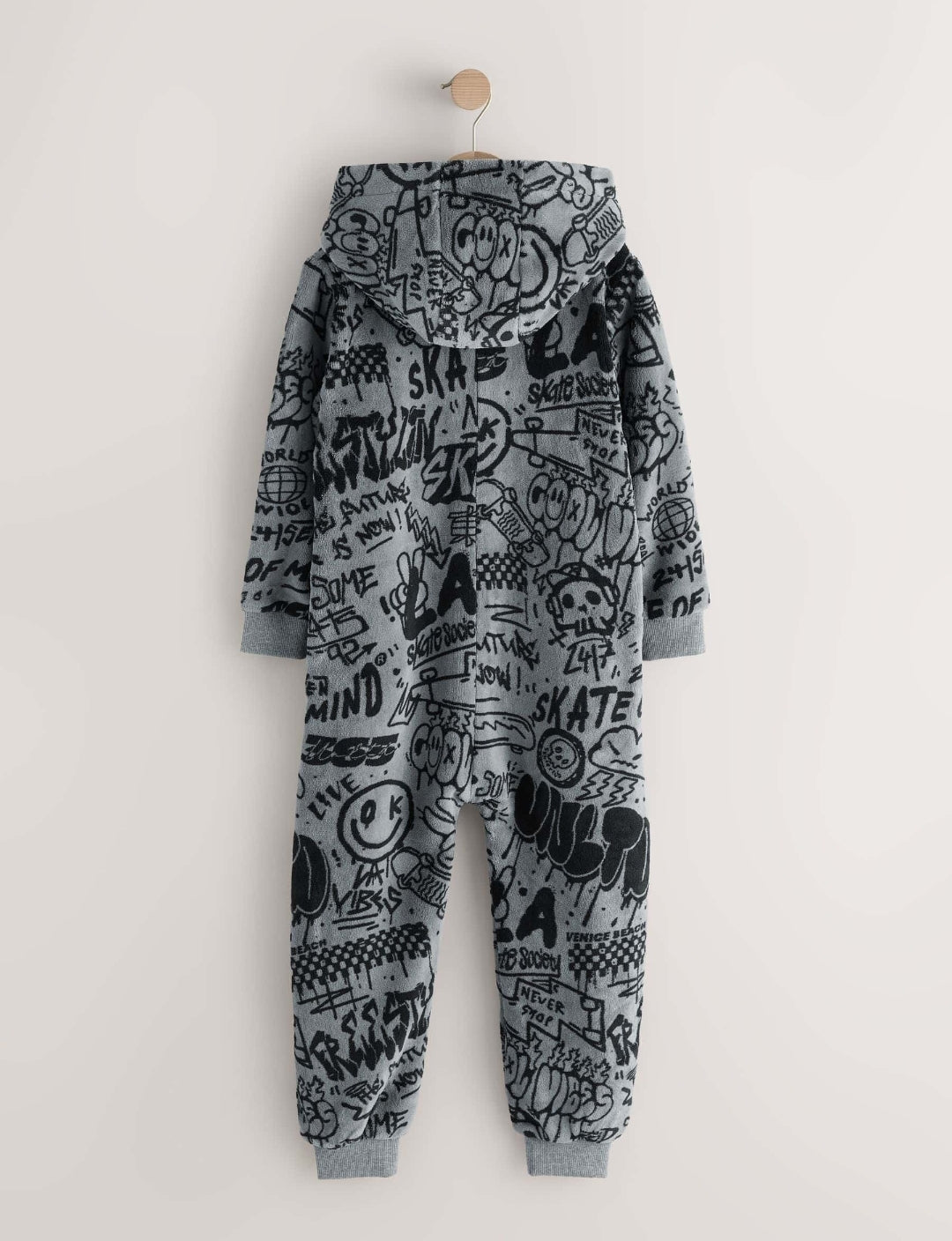 Grey/Black Grafitti Fleece All-In-One