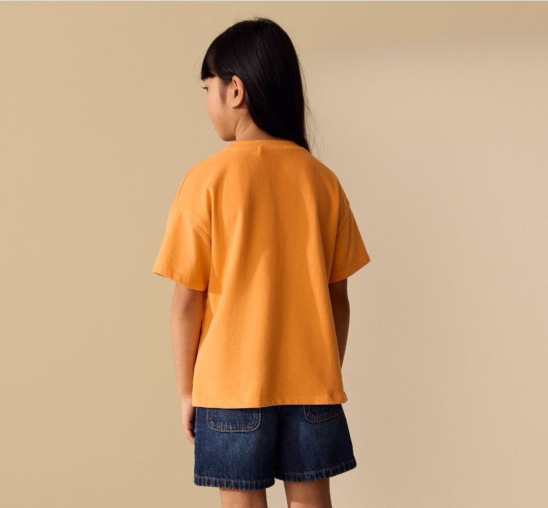 Orange Sun Sequin Heart T-Shirt