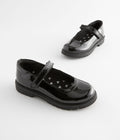 Black Patent Standard Fit (F) School Leather Chunky Mary Jan