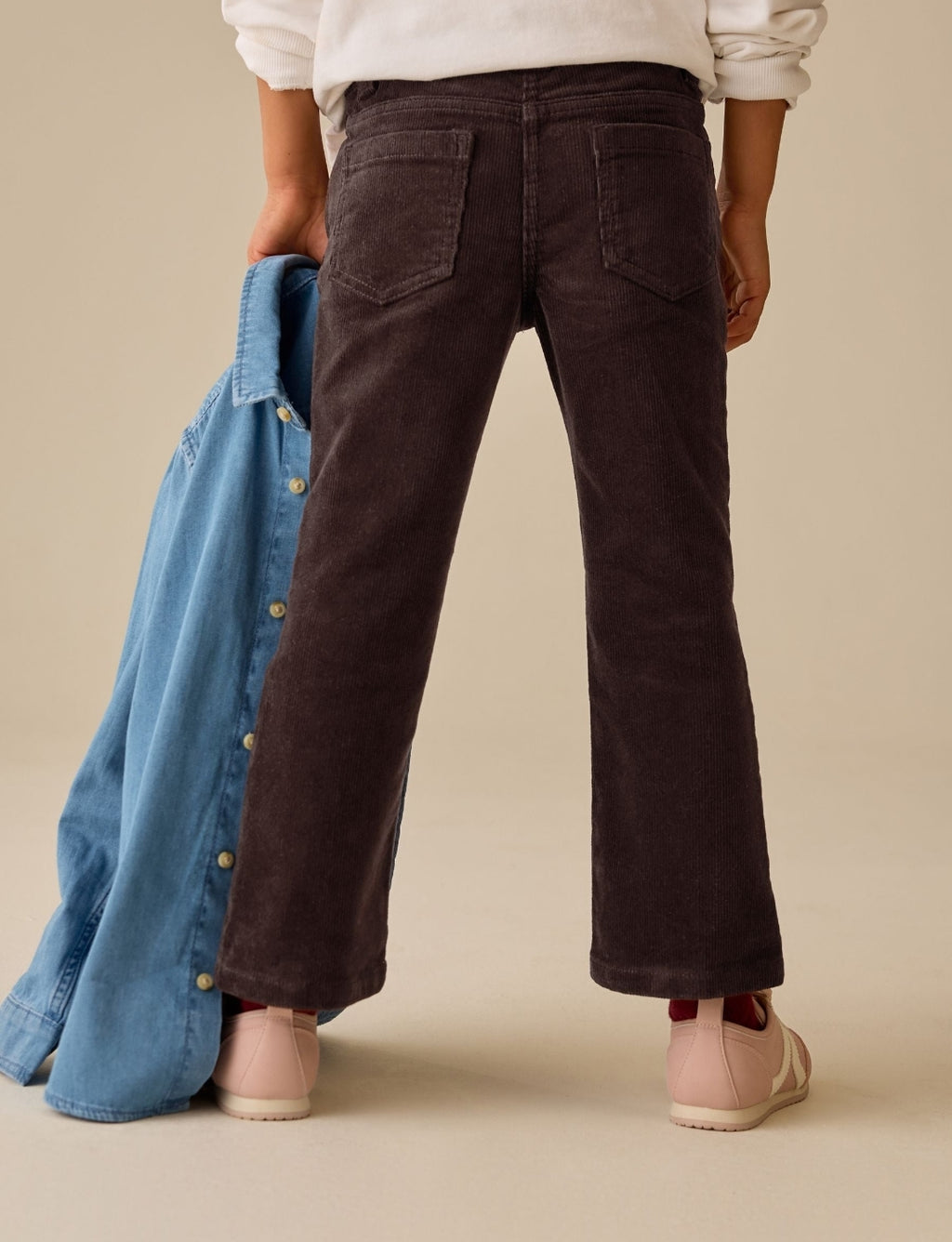 Chocolate Brown Cord Low Rise Flared Jeans