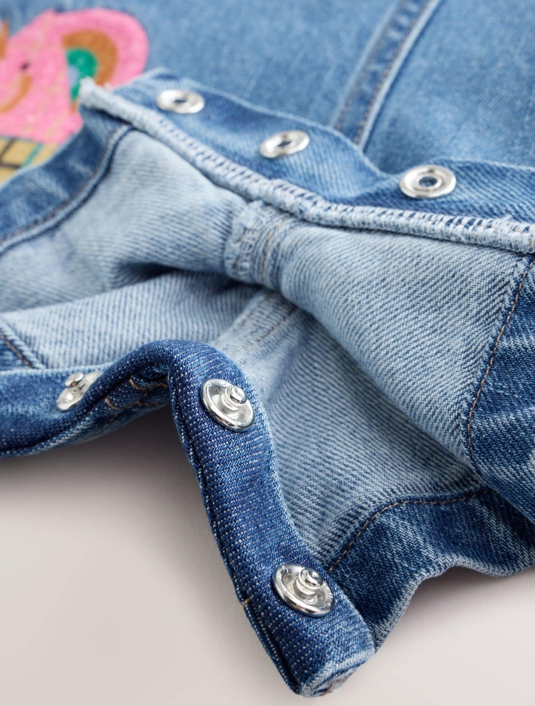 Denim Stripe T-Shirt Dungaree and Tights Set