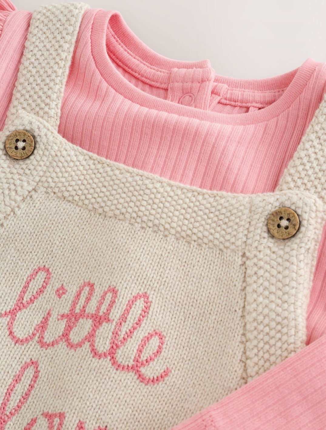 Embroidered Denim Dungarees and Long Sleeve Bodysuit Set