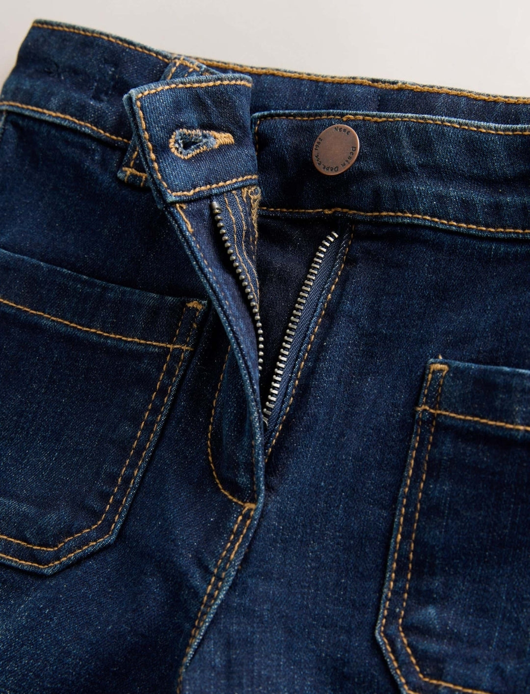 Blue Rinse Wash Denim Flared Jeans
