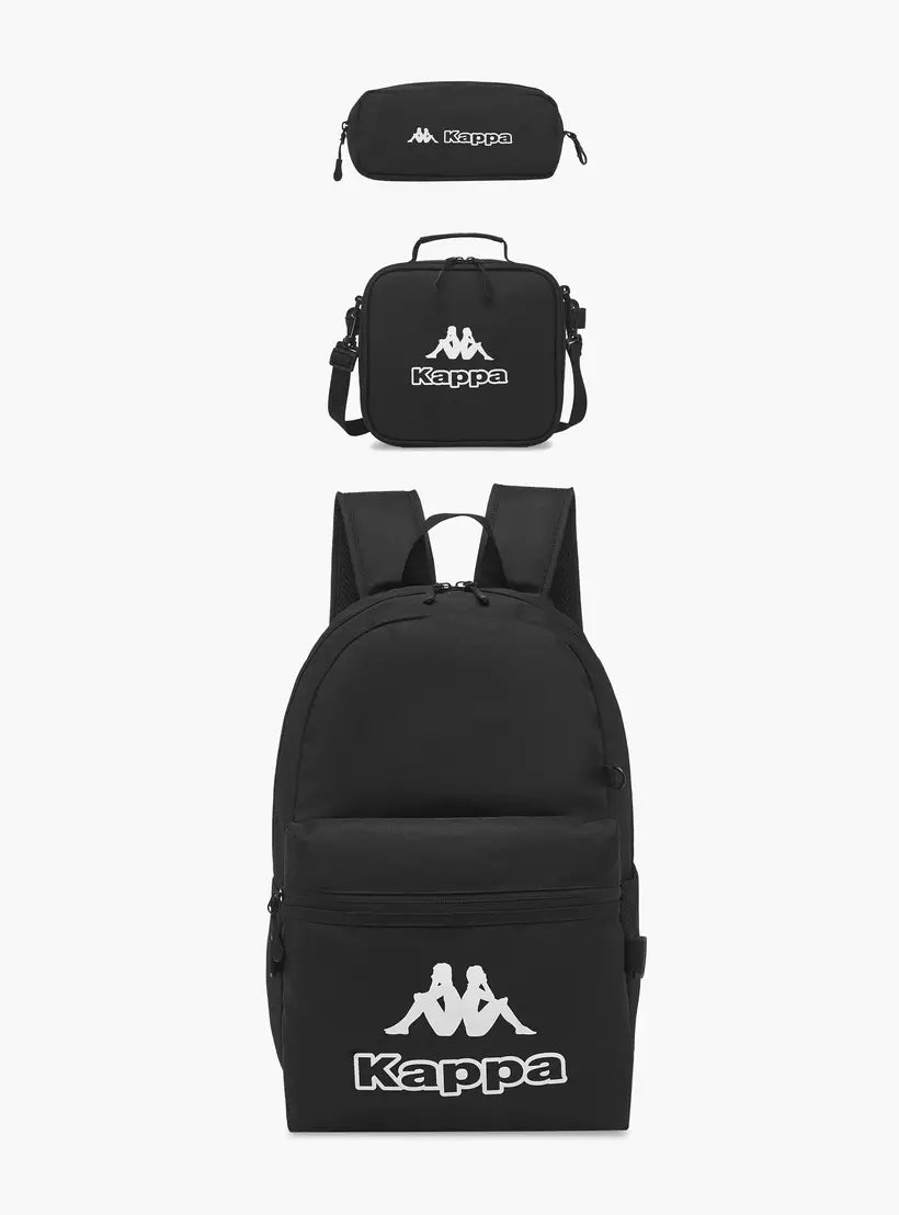 Kappa Logo Print Backpack with Lunch Bag and Pencil Case set