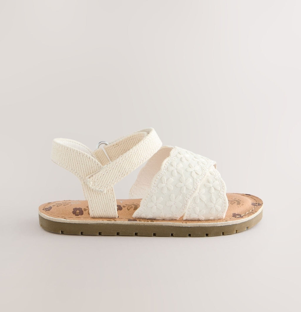 White Broderie Sandals
