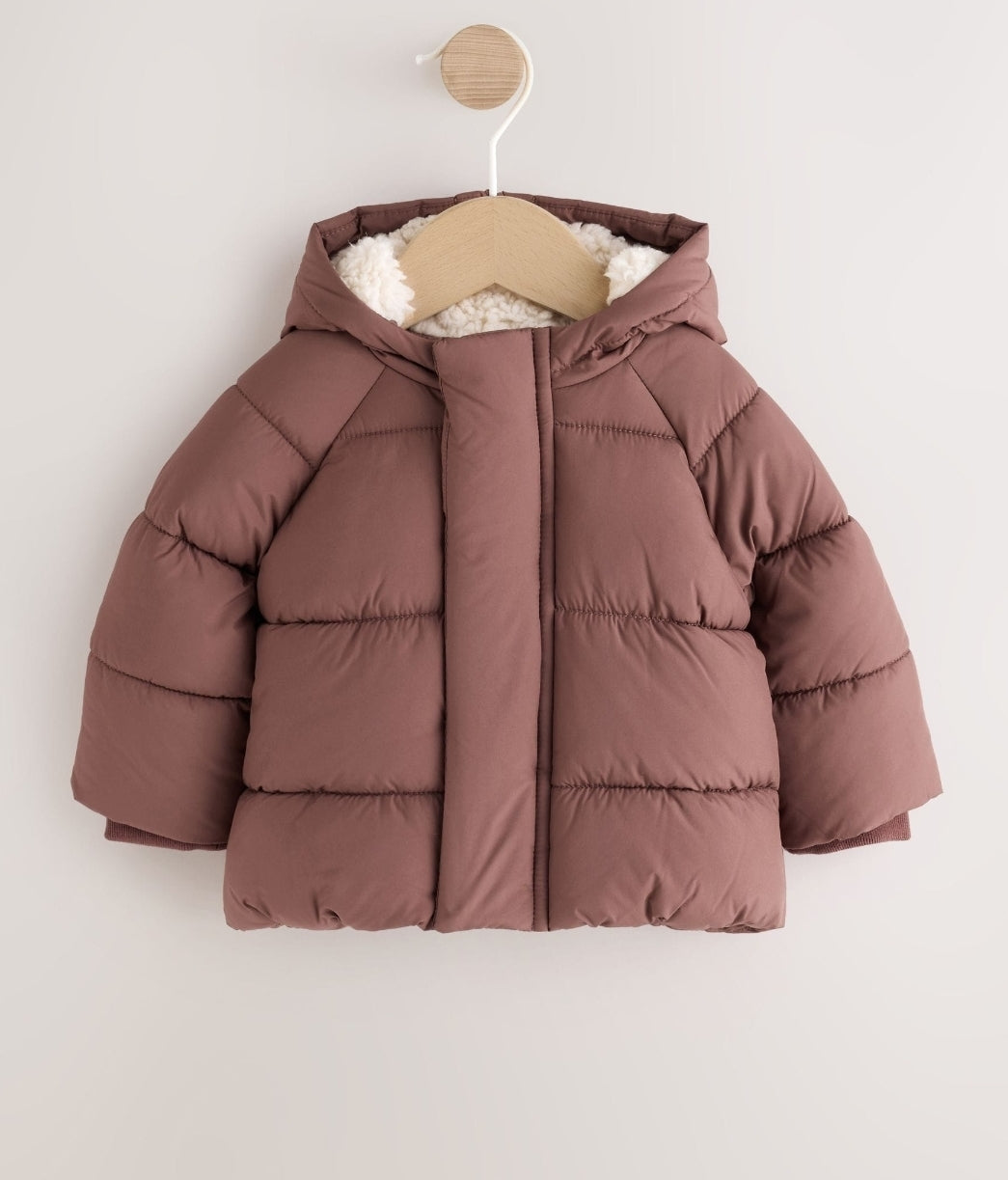 Chocolate Brown Hooded Baby
Puffer Jacket
