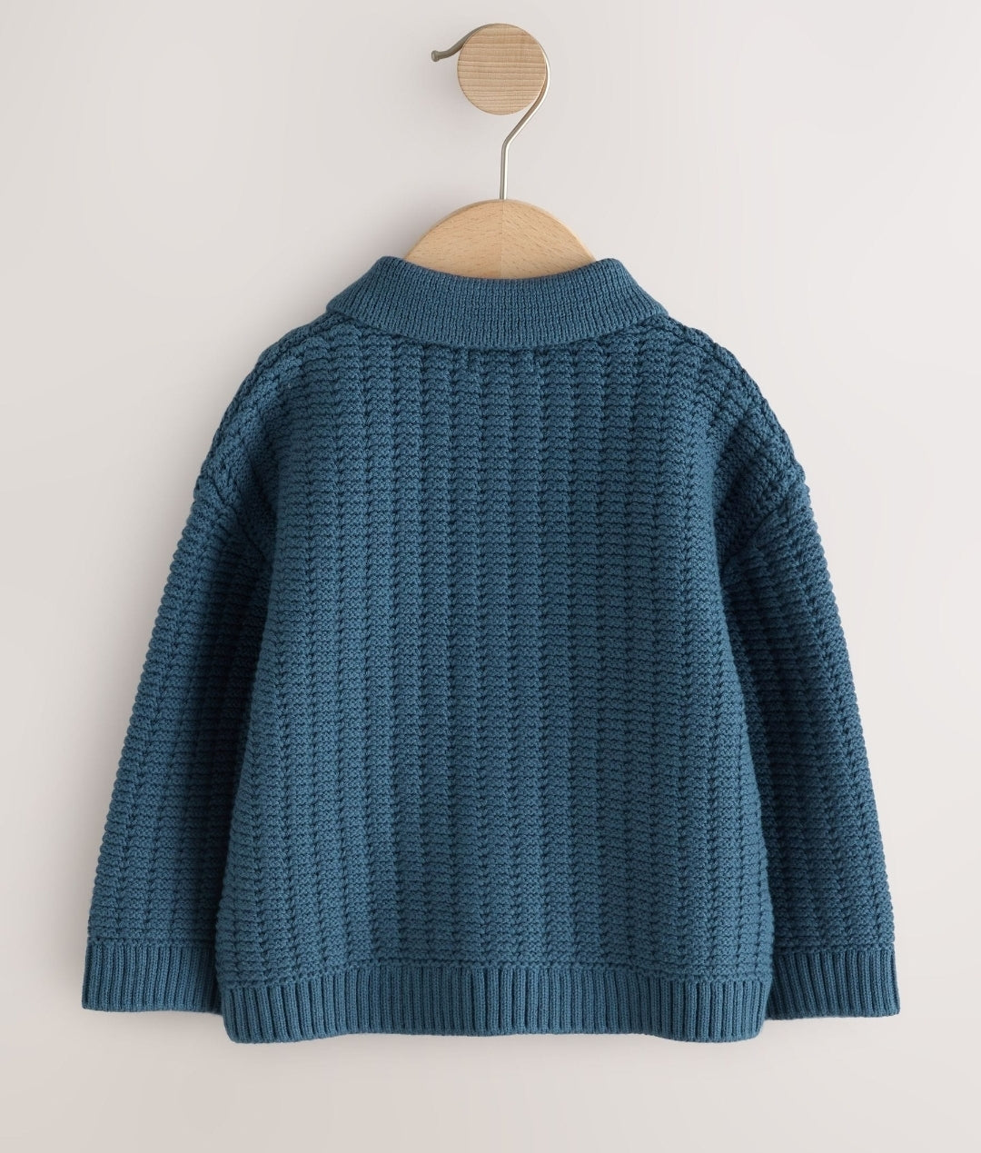 Teal Blue Button Through Knitted
Polo Shirt