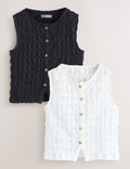 Black/White Textured Button
Front Tops 2 Pack