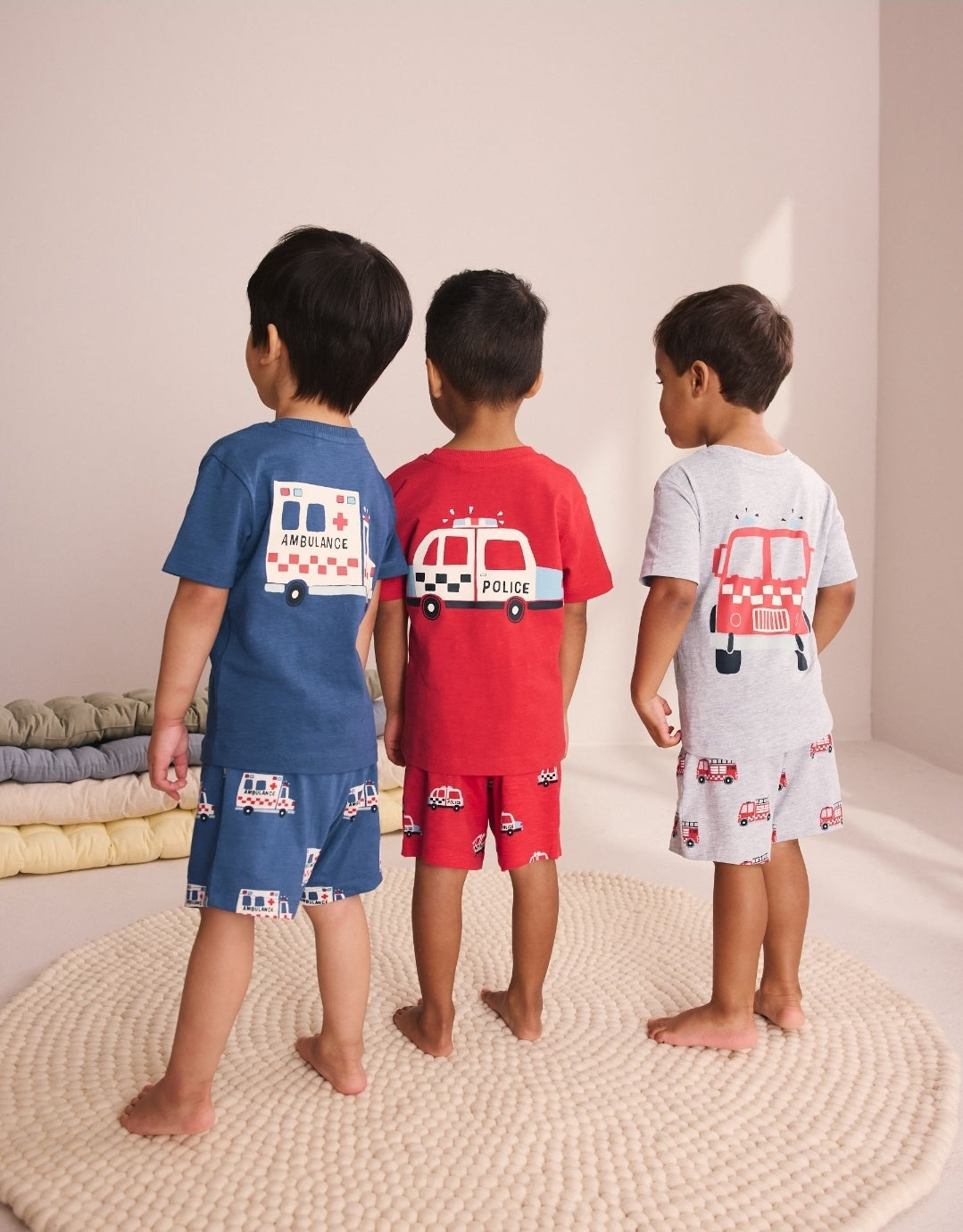 Red/Blue/Grey Emergency
Vehicles Short Pyjamas 3 Pack