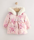 Pink Puffer Floral Baby Coat