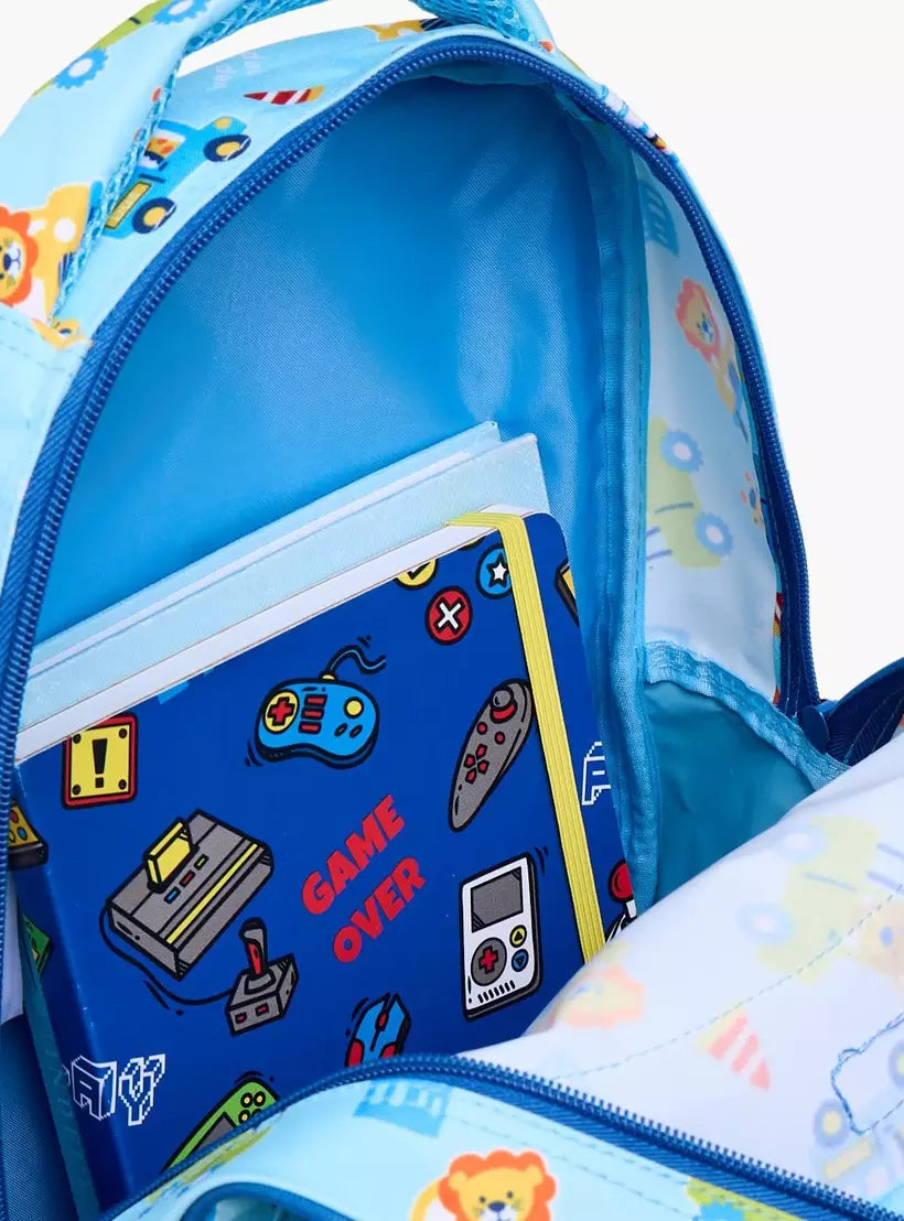 MustTeam Printed Backpack for Boys 12 inches
