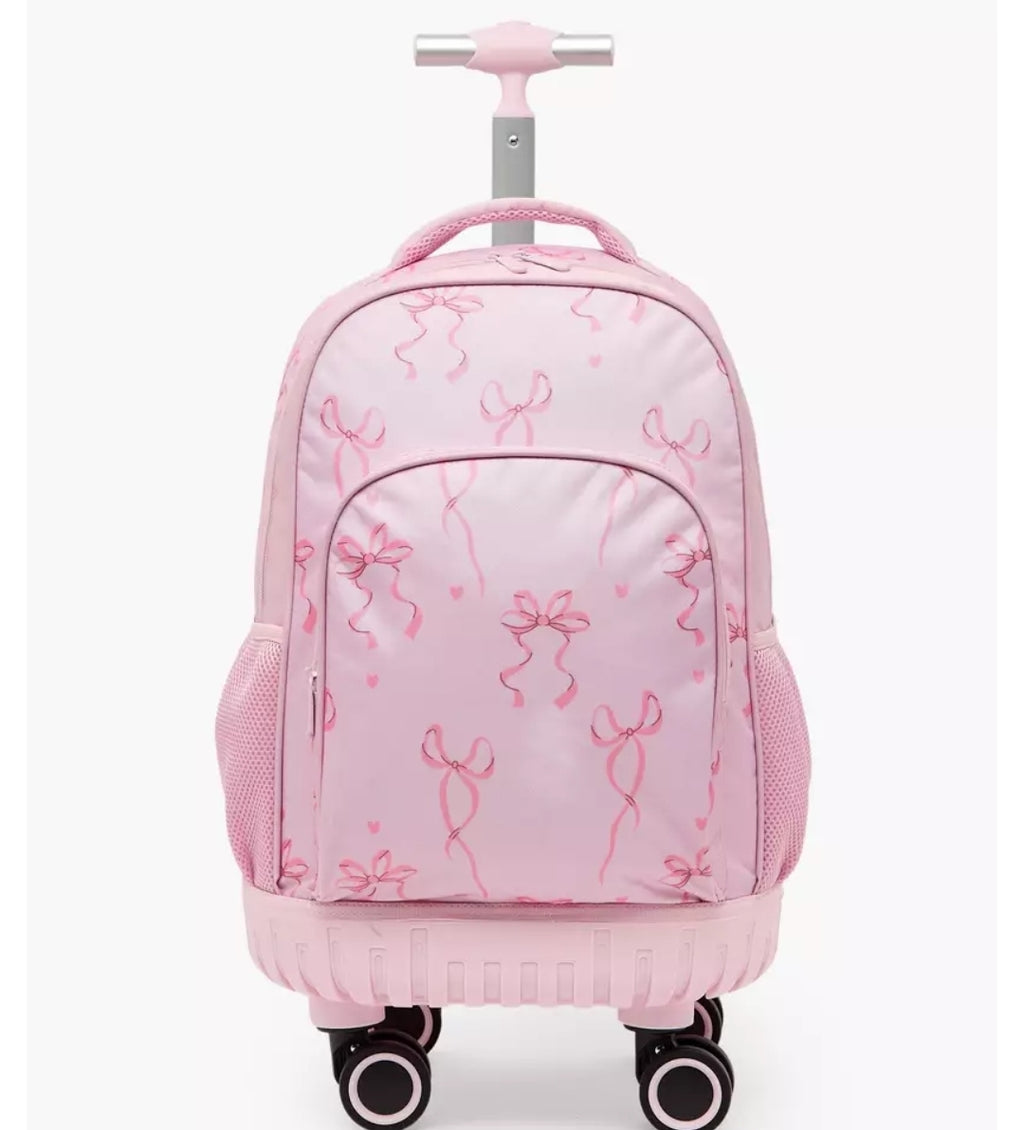 Juniors Bow Print 3-Piece School Trolley Bag Set18 inches