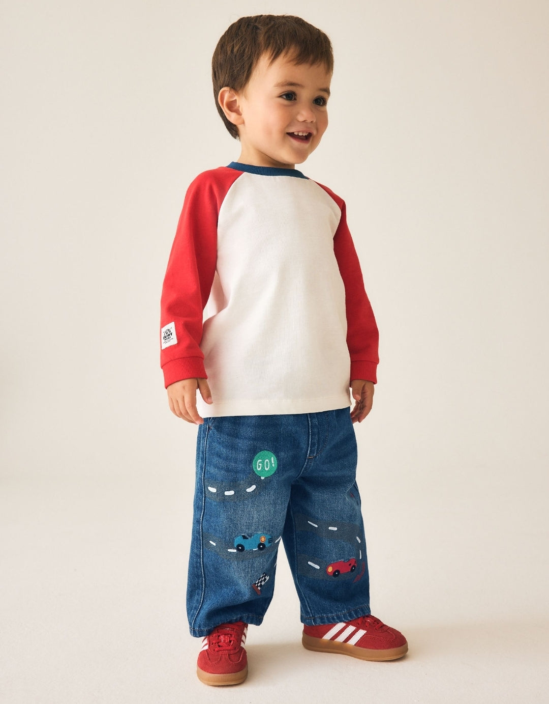 Mid Blue Denim Car Wide Fit Jeans