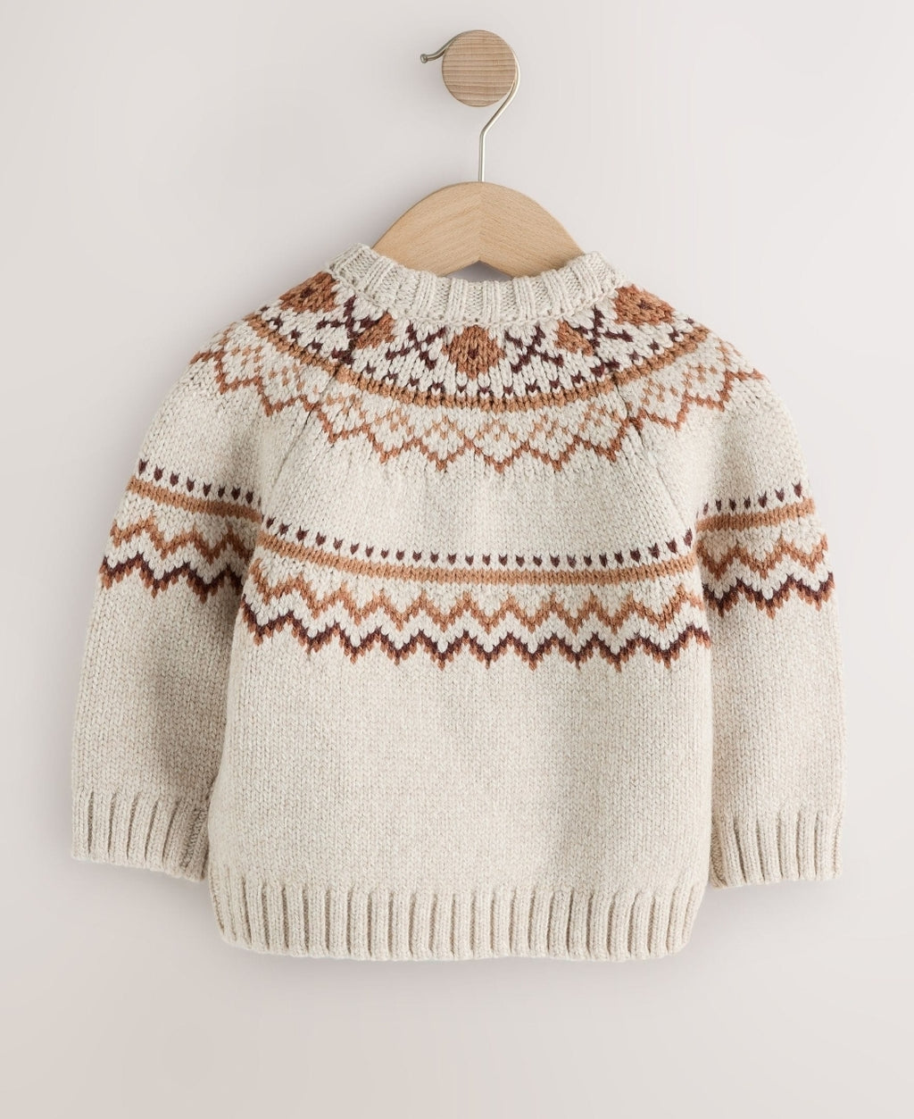 Neutral Pumpkin Fairisle Halloween Knitted Crew Neck Jumper