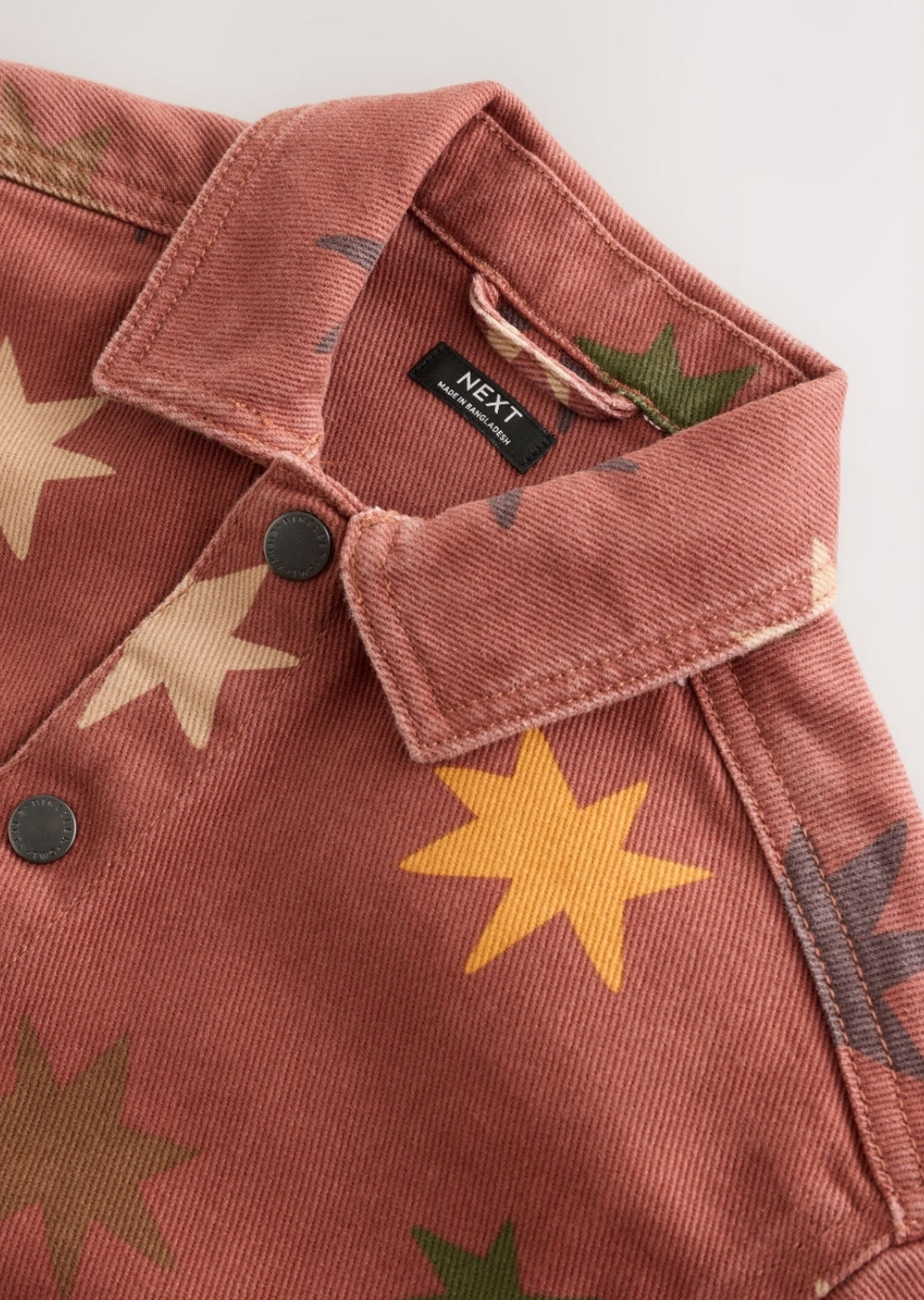 Rust Brown All Over Print Stars Twill Printed Overshirt