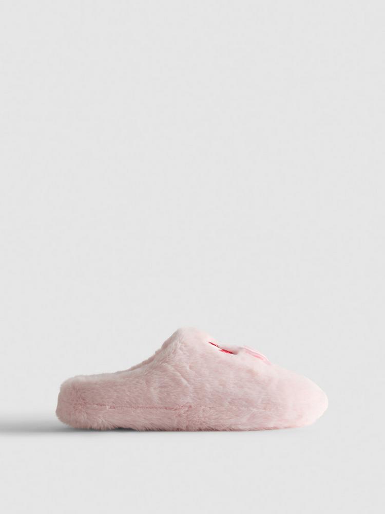 Primark Christmas Candy Cane Faux Fur Mule Slippers