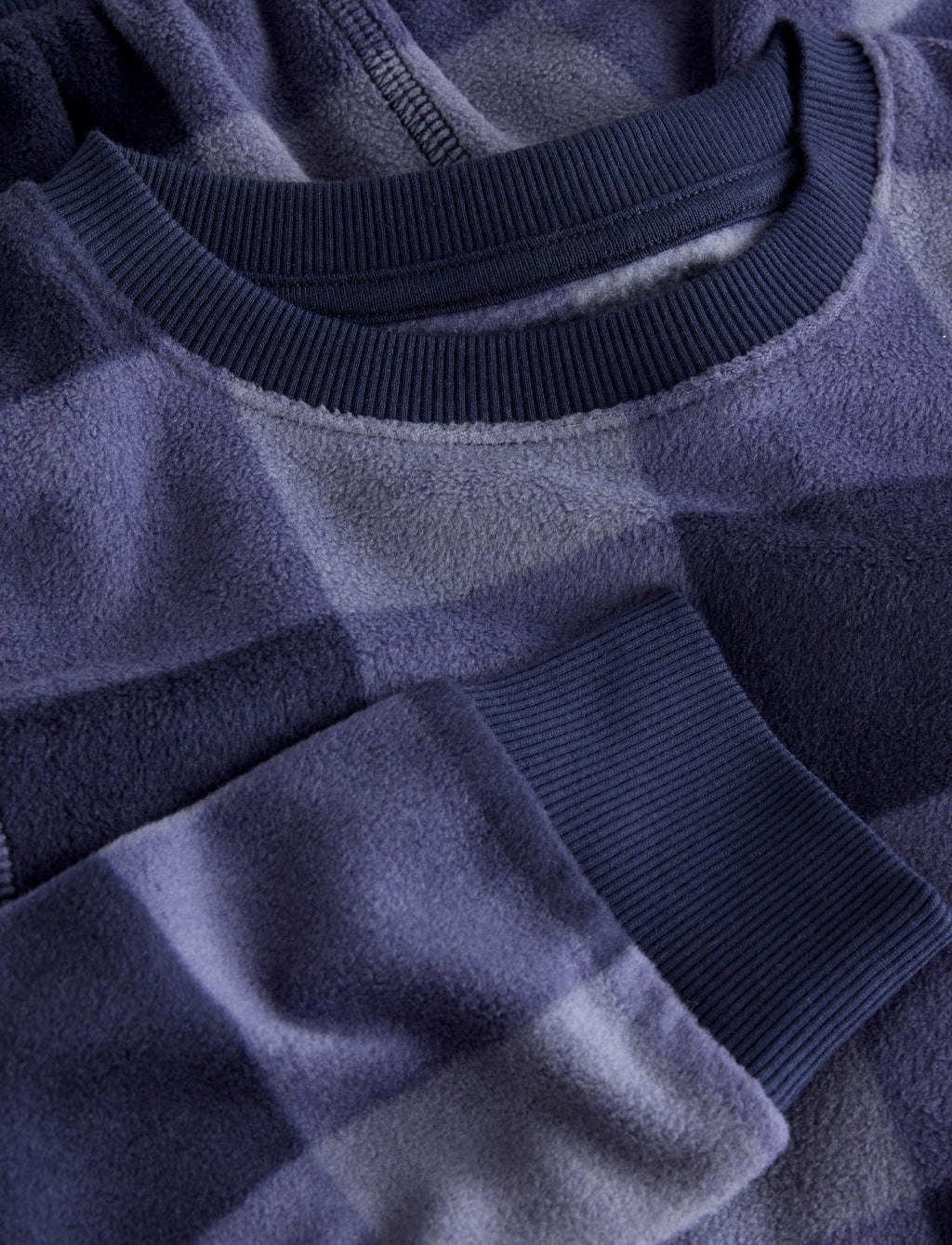 Blue Check Cosy Fleece Pyjamas Set