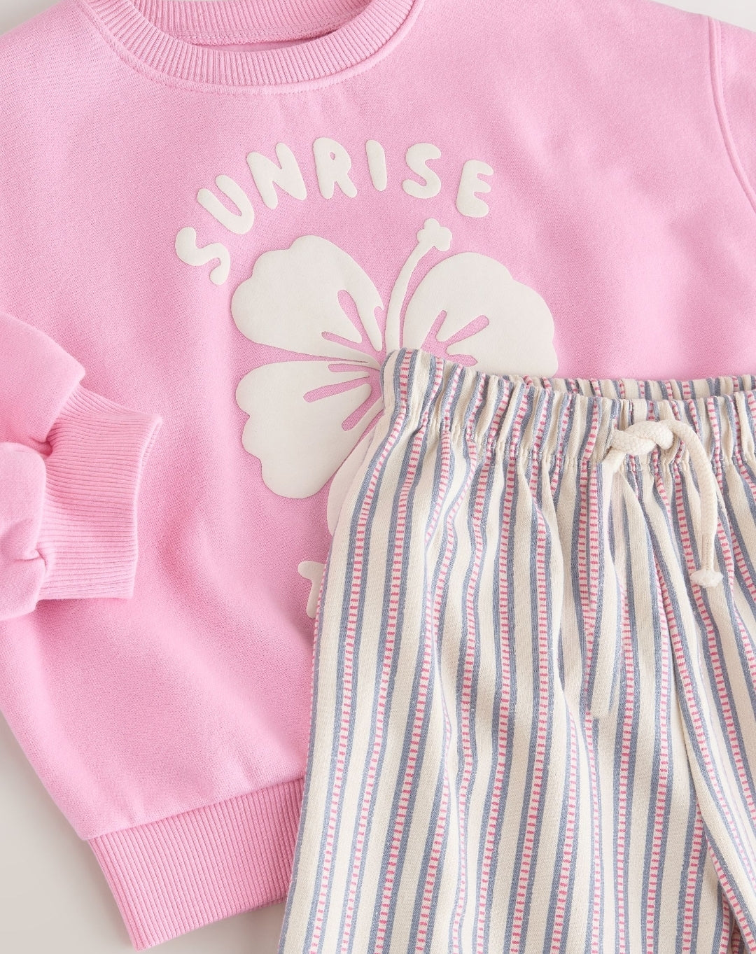 Pink Sweatshirt & Wide Leg Trousers Set